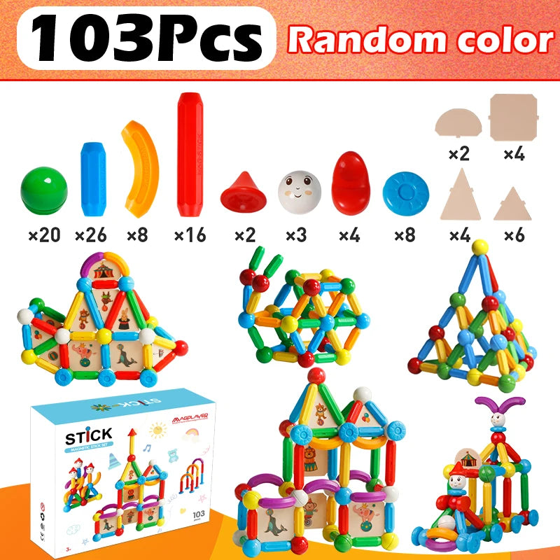 Magplayer Kids Magnetic Tiles Puzzle Toy