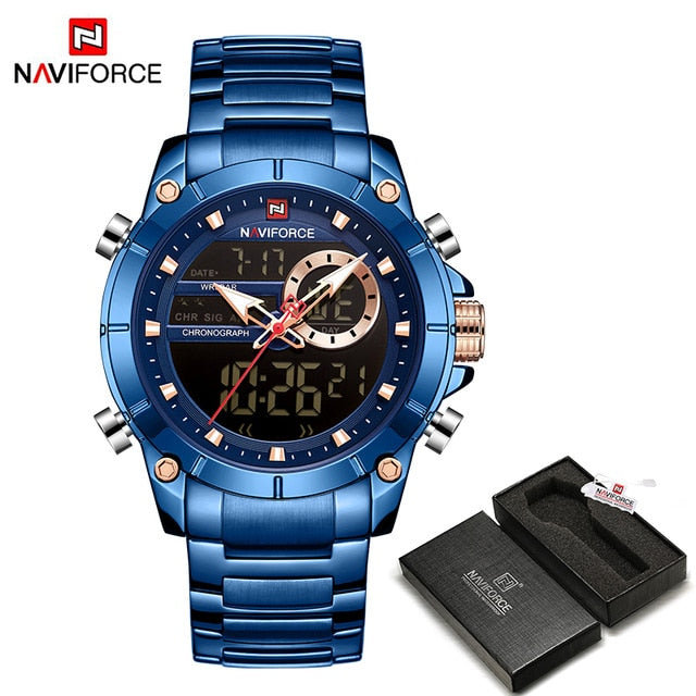 Men Military Fashion Watch Gold Quartz