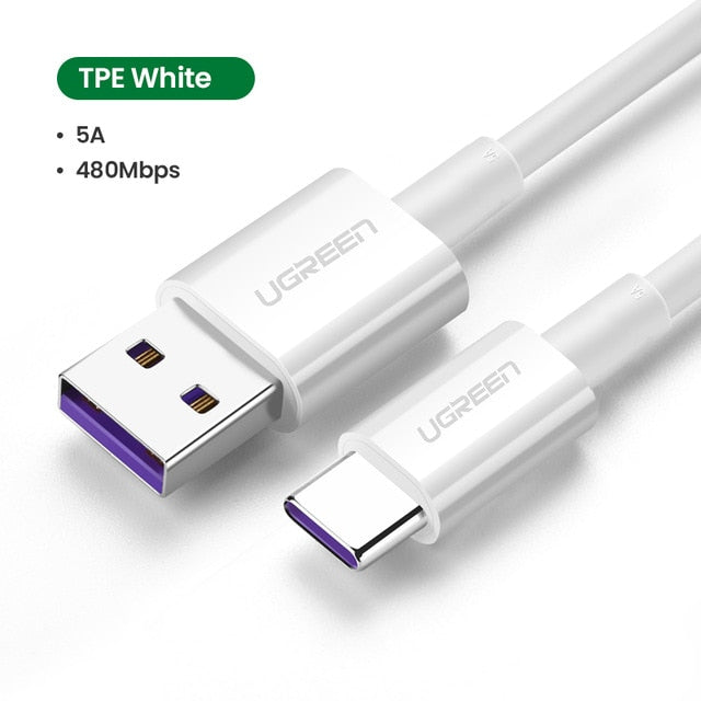 Ugreen 5A USB Type C Cable for Huawei P40 Pro Mate Fast Charging USB-C Charger