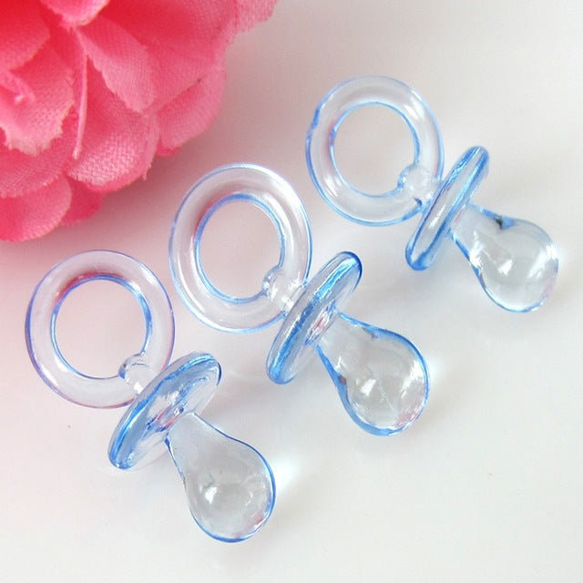 Small Diamond Cut Pacifiers Bead Baby Shower Favors Blue Pink For Party