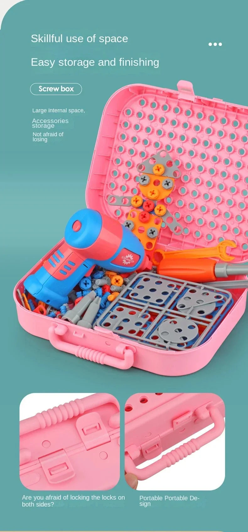 Children’s Electric Drill 3D Puzzle Educational Toy Tool Set