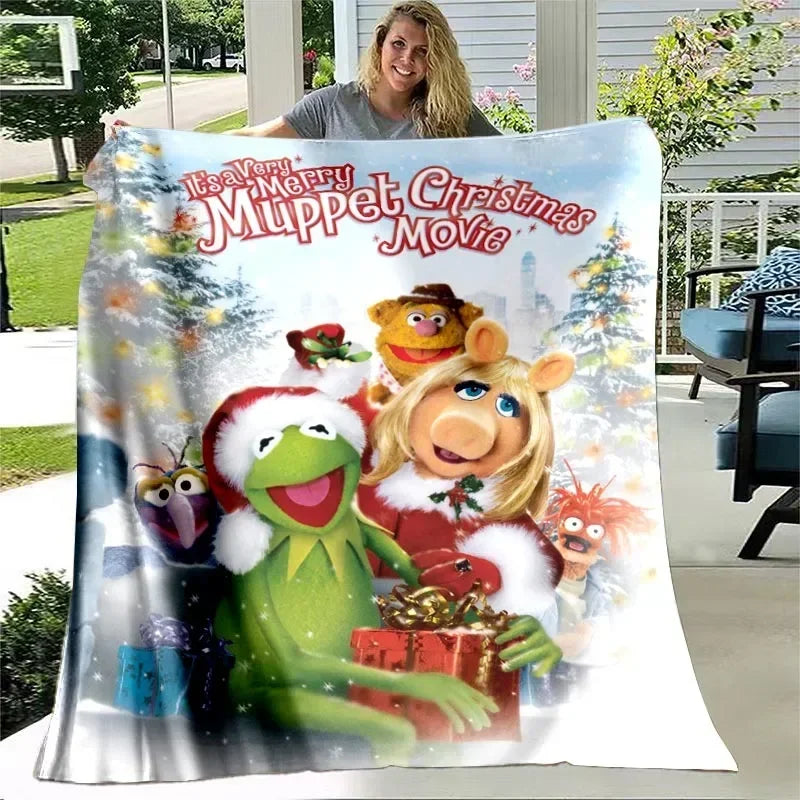 Printed Coral Fleece Christmas Themed Blanket