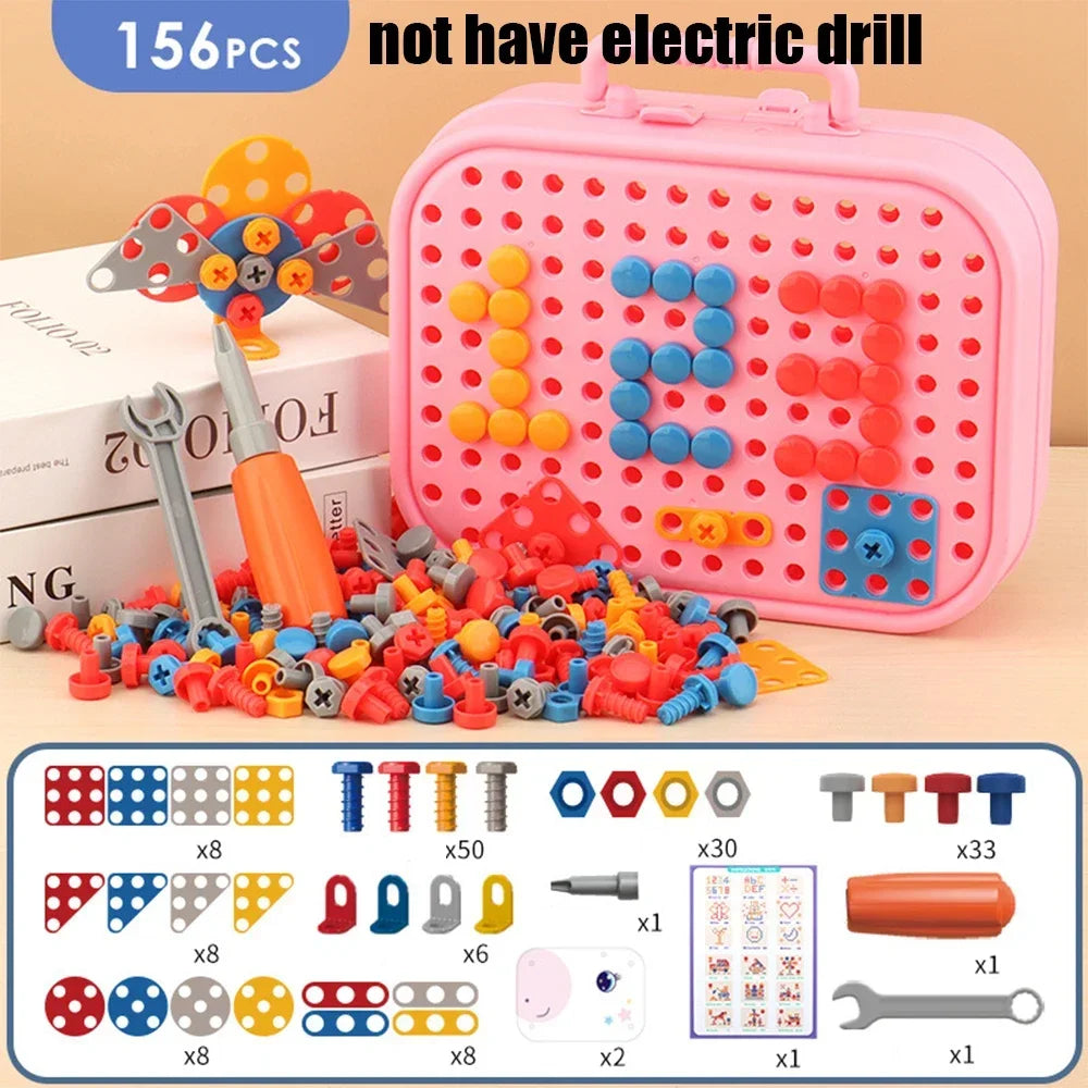 Children’s Electric Drill 3D Puzzle Educational Toy Tool Set