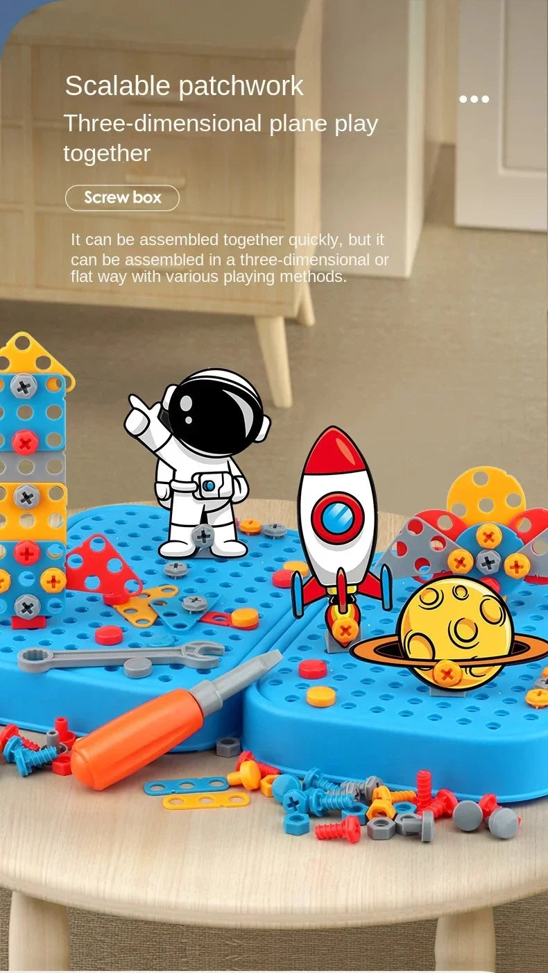 Children’s Electric Drill 3D Puzzle Educational Toy Tool Set