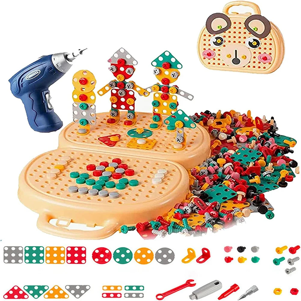 VKTECH 203-Piece Creative Mosaic Puzzle Toy / Screw Tools for Kids