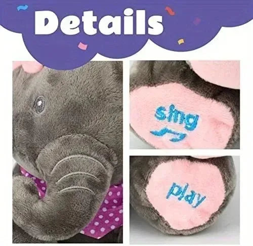 Animated Plush Elephant – Peekaboo Singing Toy