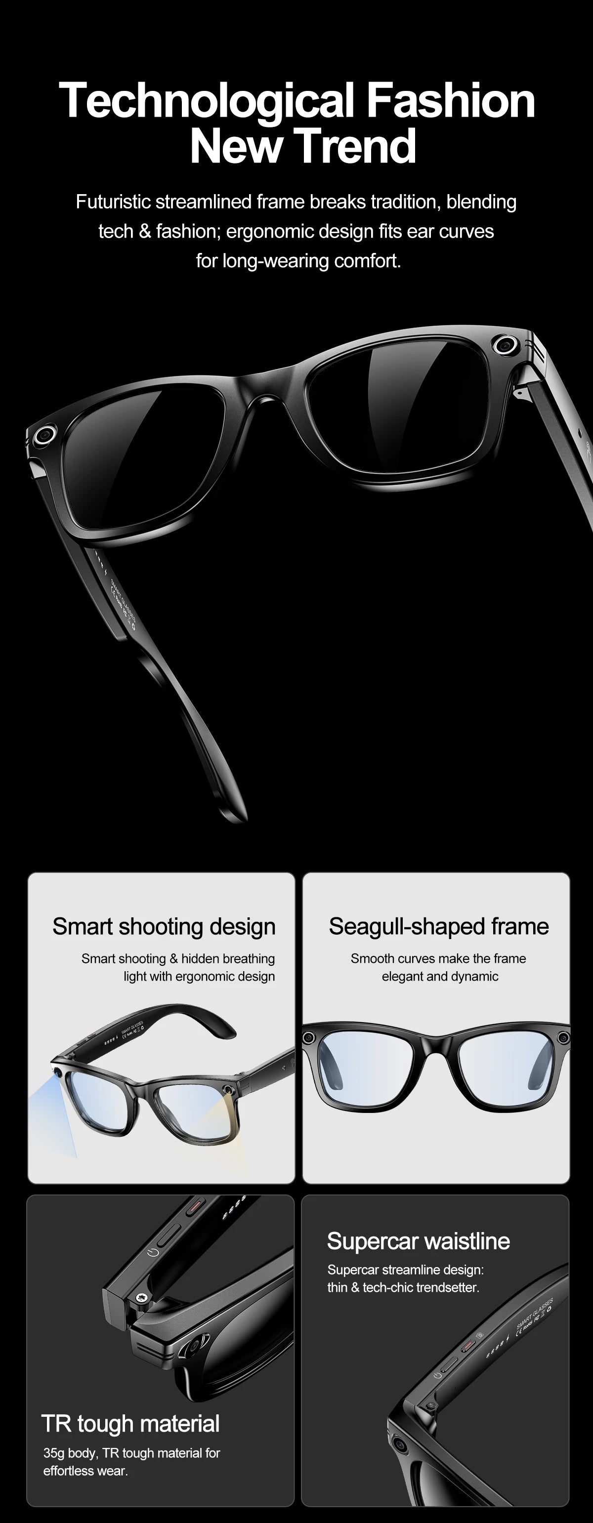 LIGE BWW600 ChatGPT Powered AI Smart Glasses