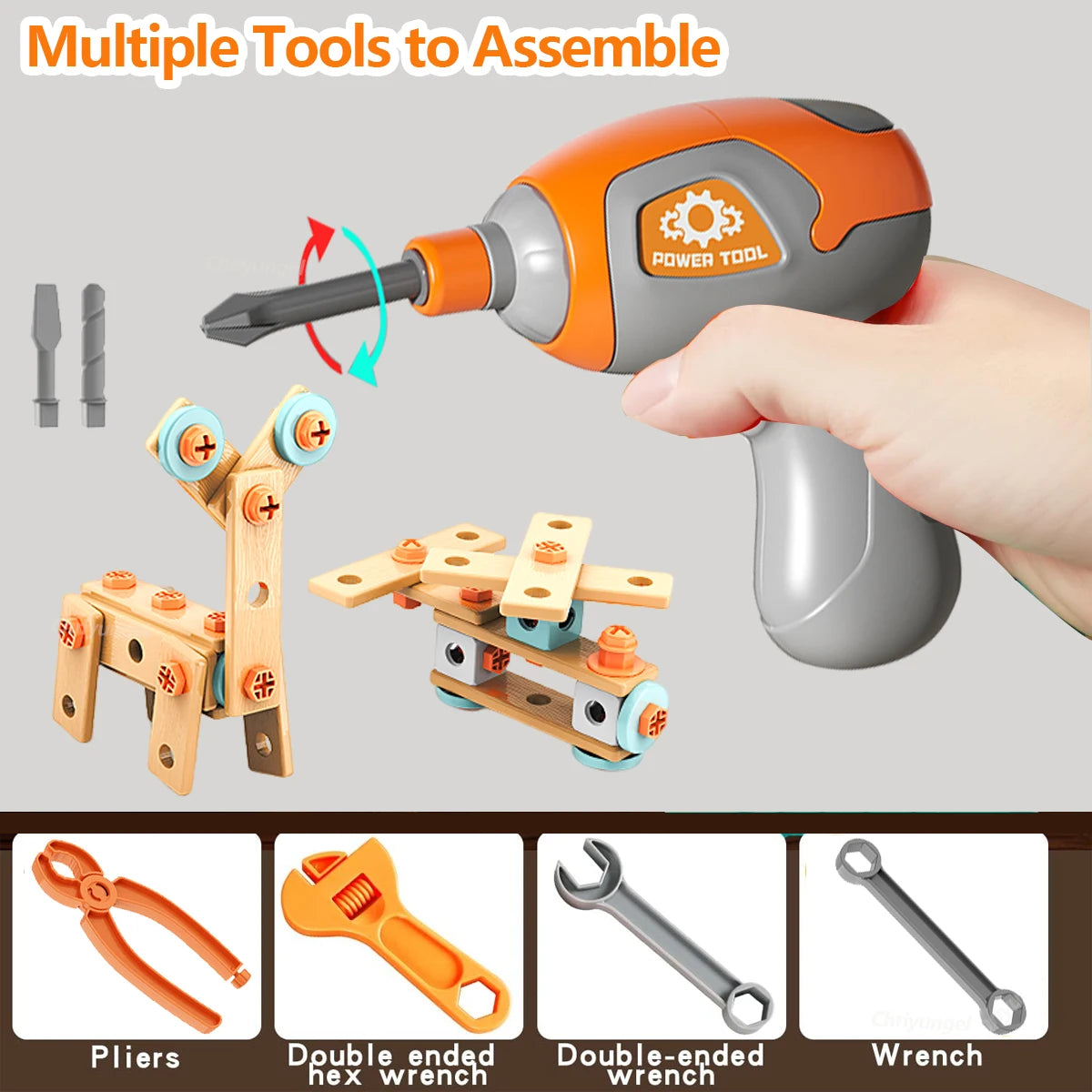 Chriyungel Kids DIY Toy with Drill & Toolbox (119–123 PCS)