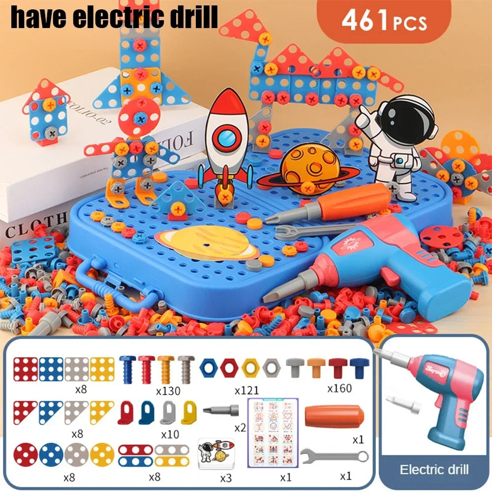 Children’s Electric Drill 3D Puzzle Educational Toy Tool Set