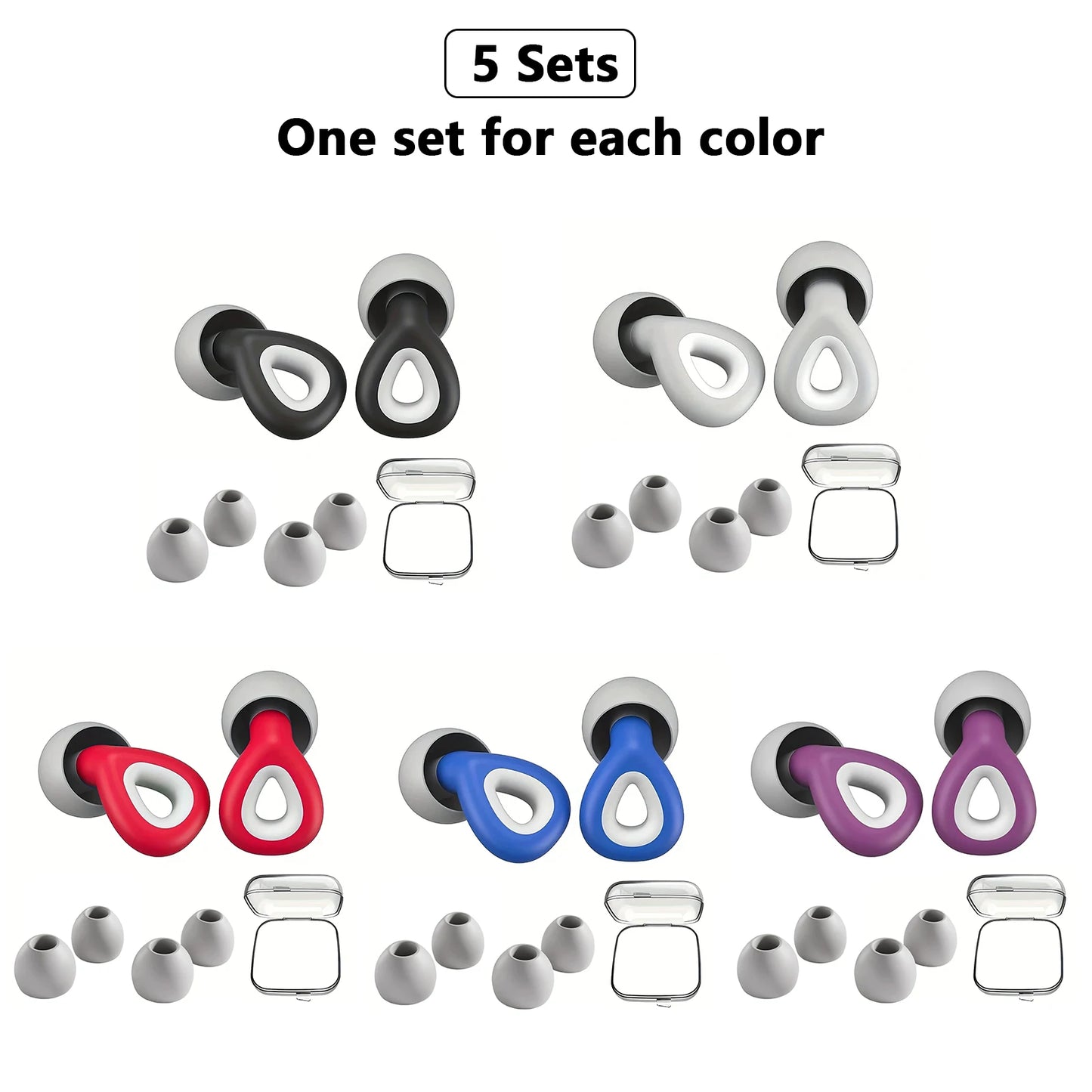 Soft Silicone Noise-Reduction Earplugs