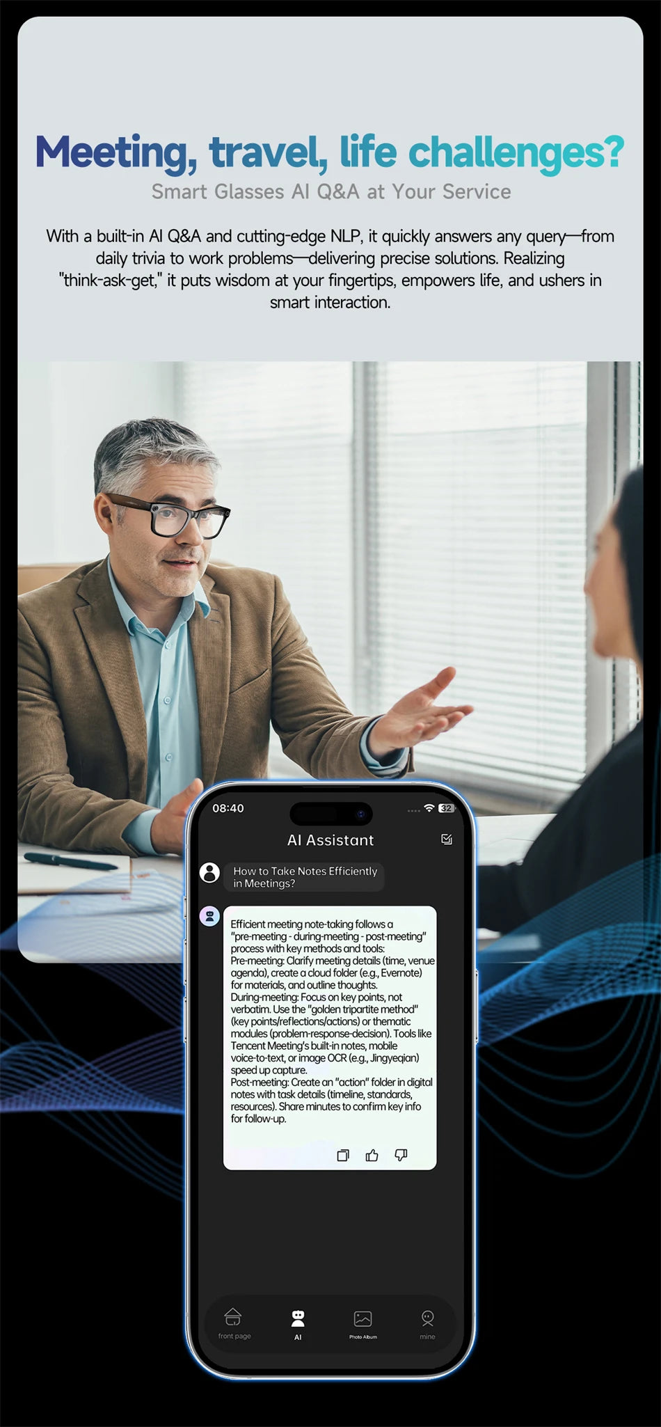 LIGE W610 2025 New Upgrade AI Smart Glasses – 8MP Camera