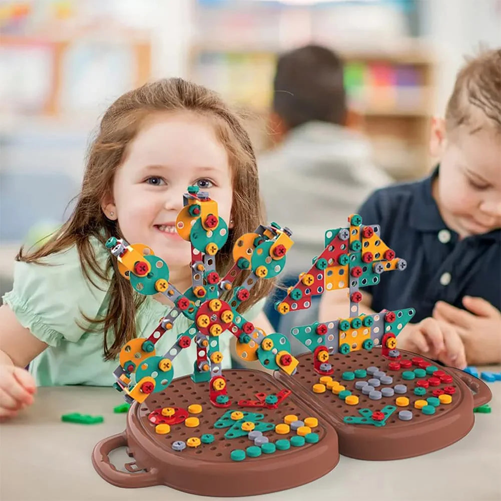 VKTECH 203-Piece Creative Mosaic Puzzle Toy / Screw Tools for Kids