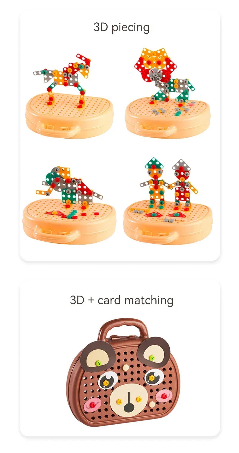 Kids Electric Drill Toolbox Montessori Toy