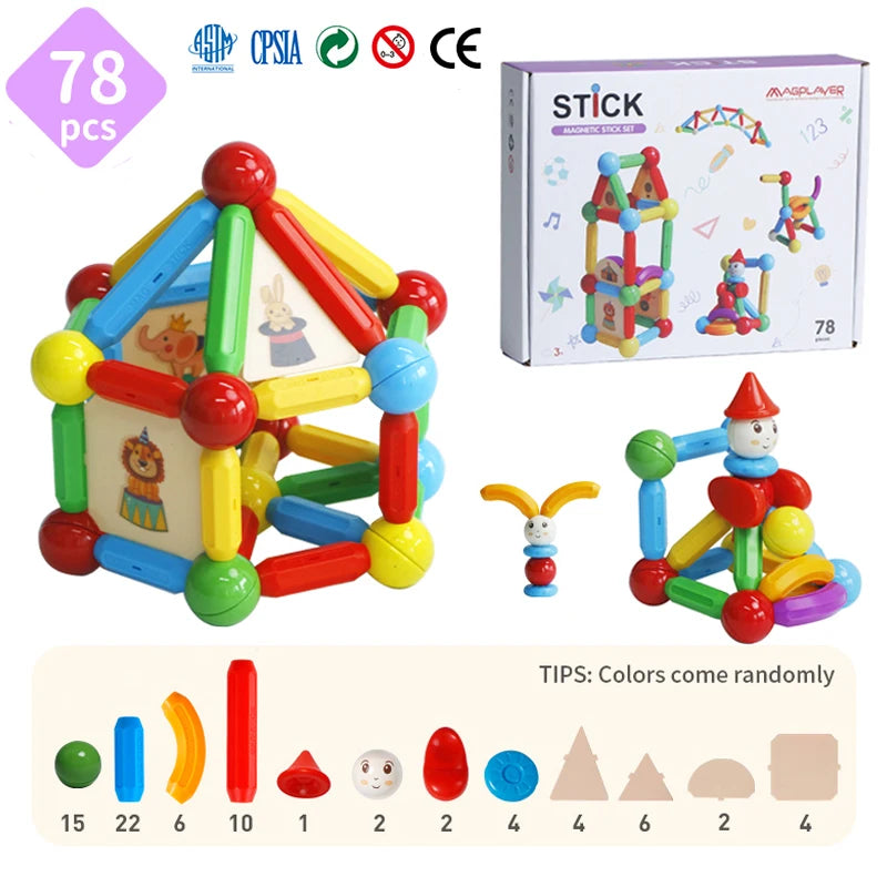 Magplayer Kids Magnetic Tiles Puzzle Toy
