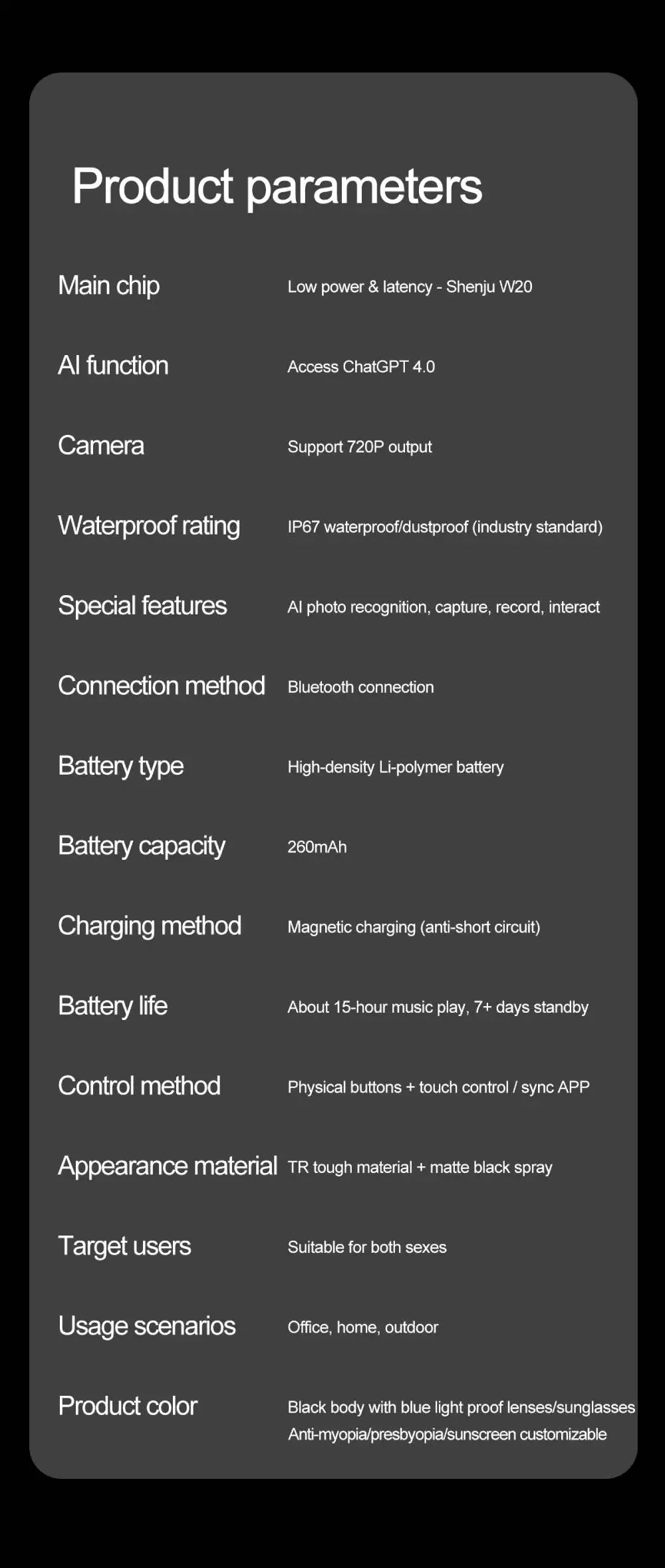 LIGE Waterproof Fashion AI Smart Glasses