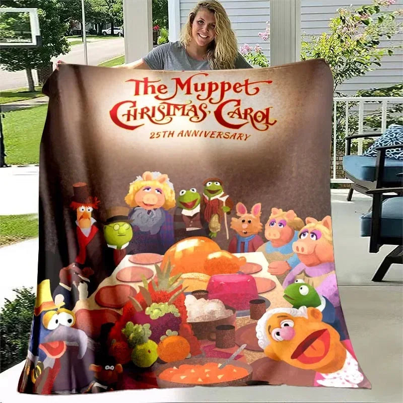 Printed Coral Fleece Christmas Themed Blanket