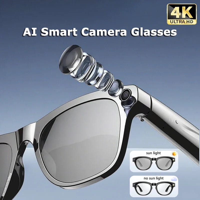 4K AI Smart Photochromic Glasses With Camera