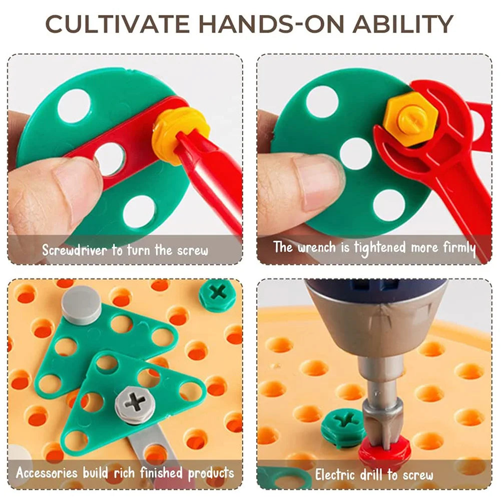 VKTECH 203-Piece Creative Mosaic Puzzle Toy / Screw Tools for Kids