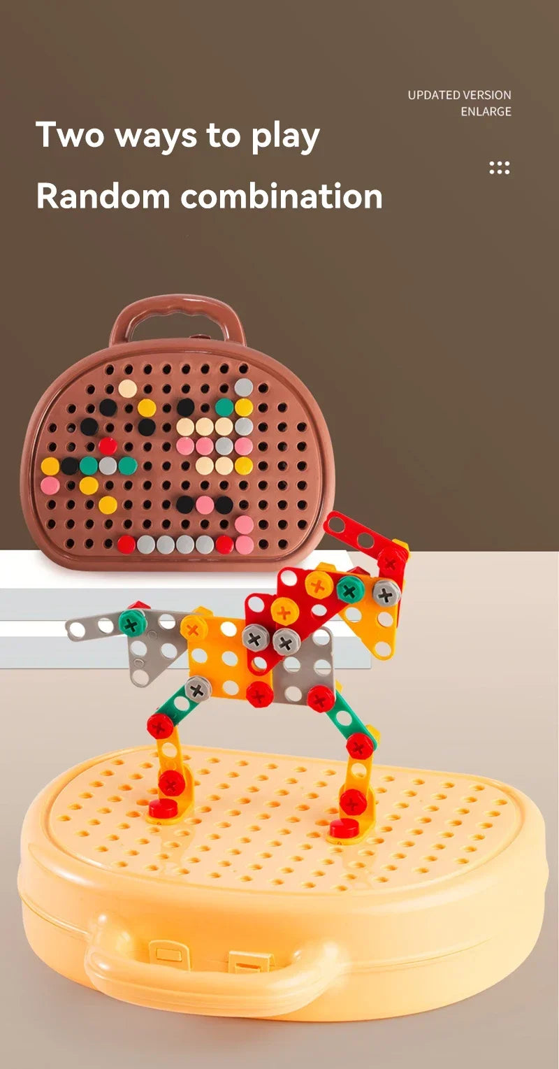 Kids Electric Drill Toolbox Montessori Toy