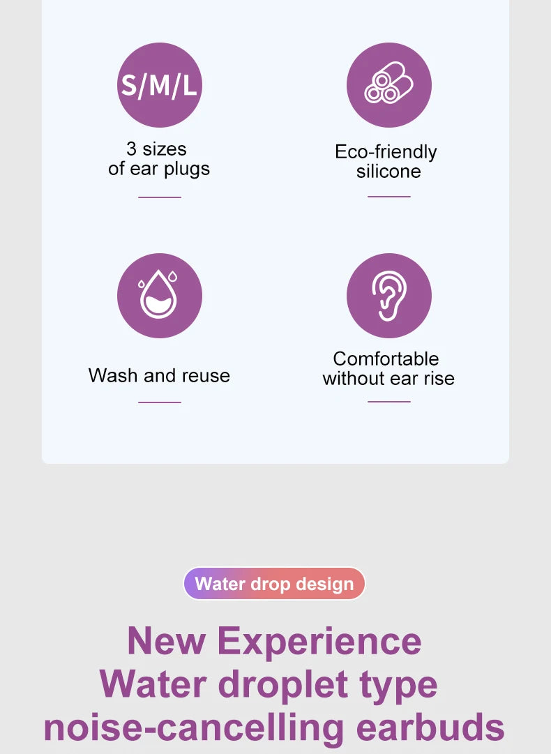 Soft Silicone Noise-Reduction Earplugs