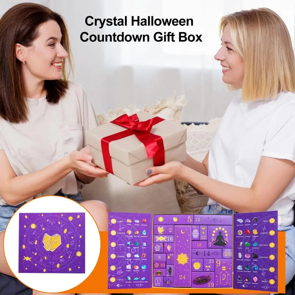 Reiki Crystal Healing Stones Halloween Countdown Gift Box