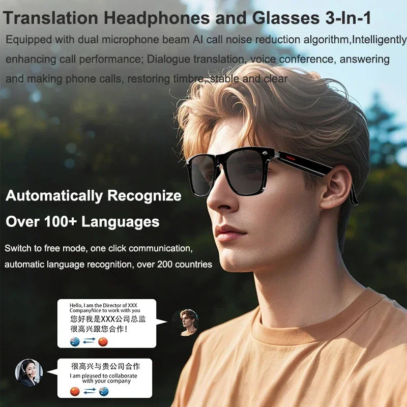 OPUYYM E13 Smart Translation Bluetooth Glasses