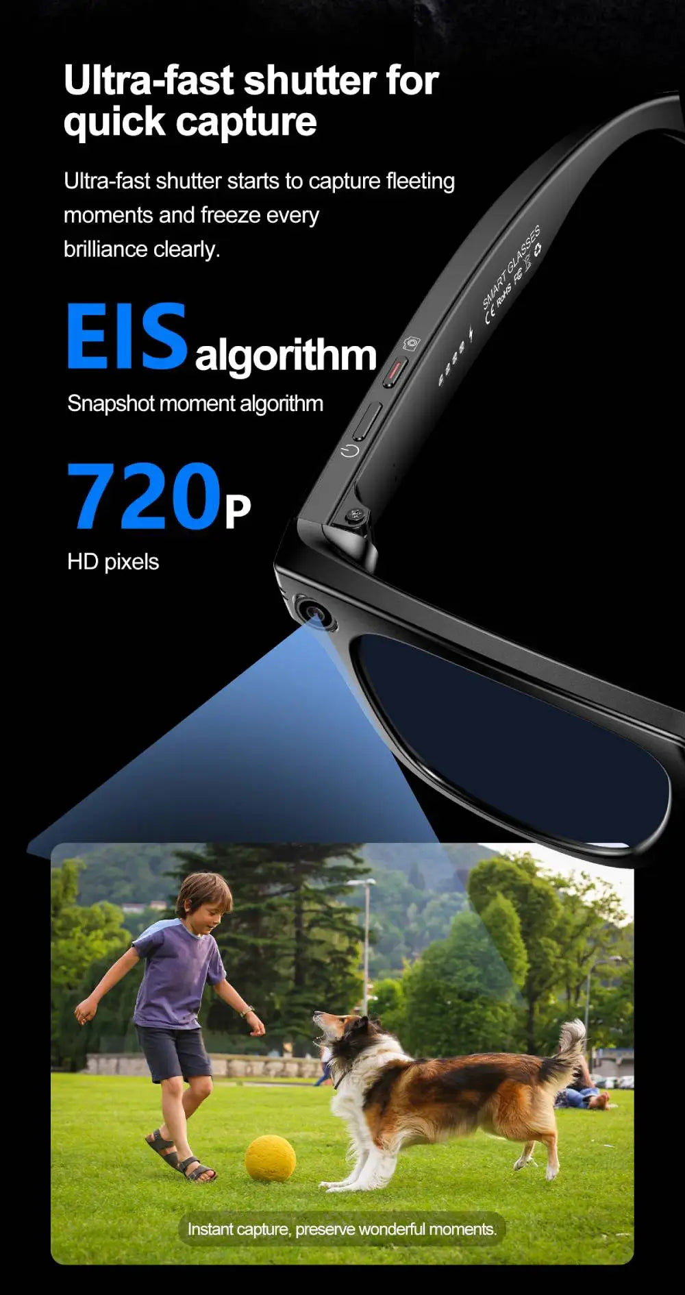 LIGE Waterproof Fashion AI Smart Glasses