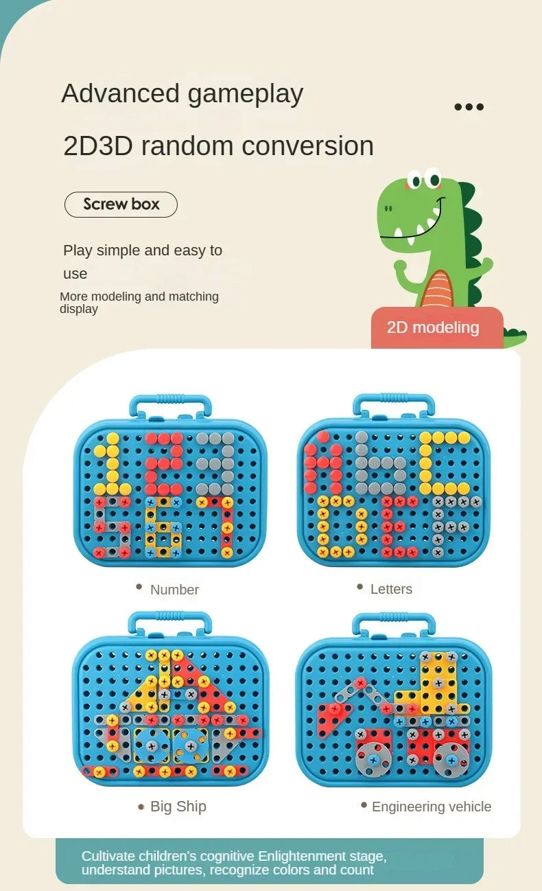 Kids Electric Drill Tool Set – 3D Puzzle Assembly Toy Games