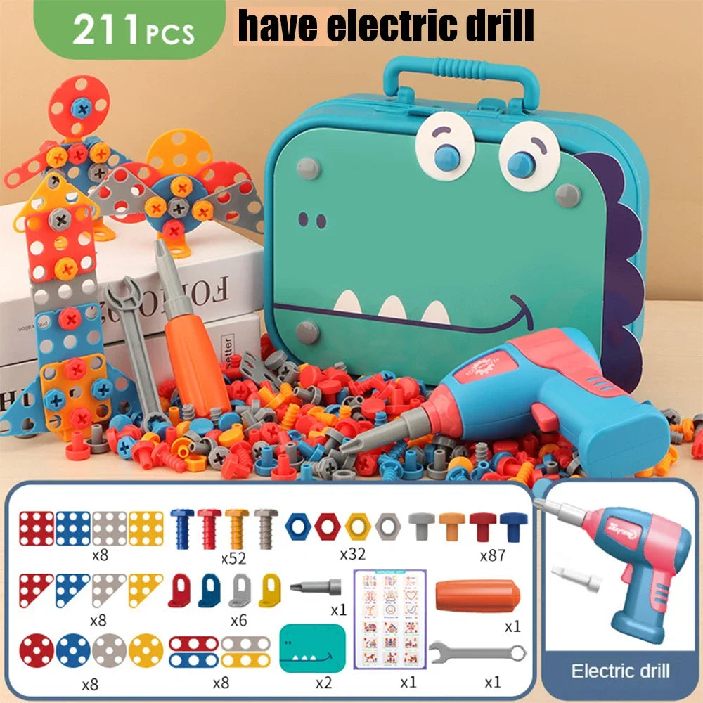 🔧 Kids Tool Set with Electric Drill – 3D Puzzle & Pretend Play Educational Toy
