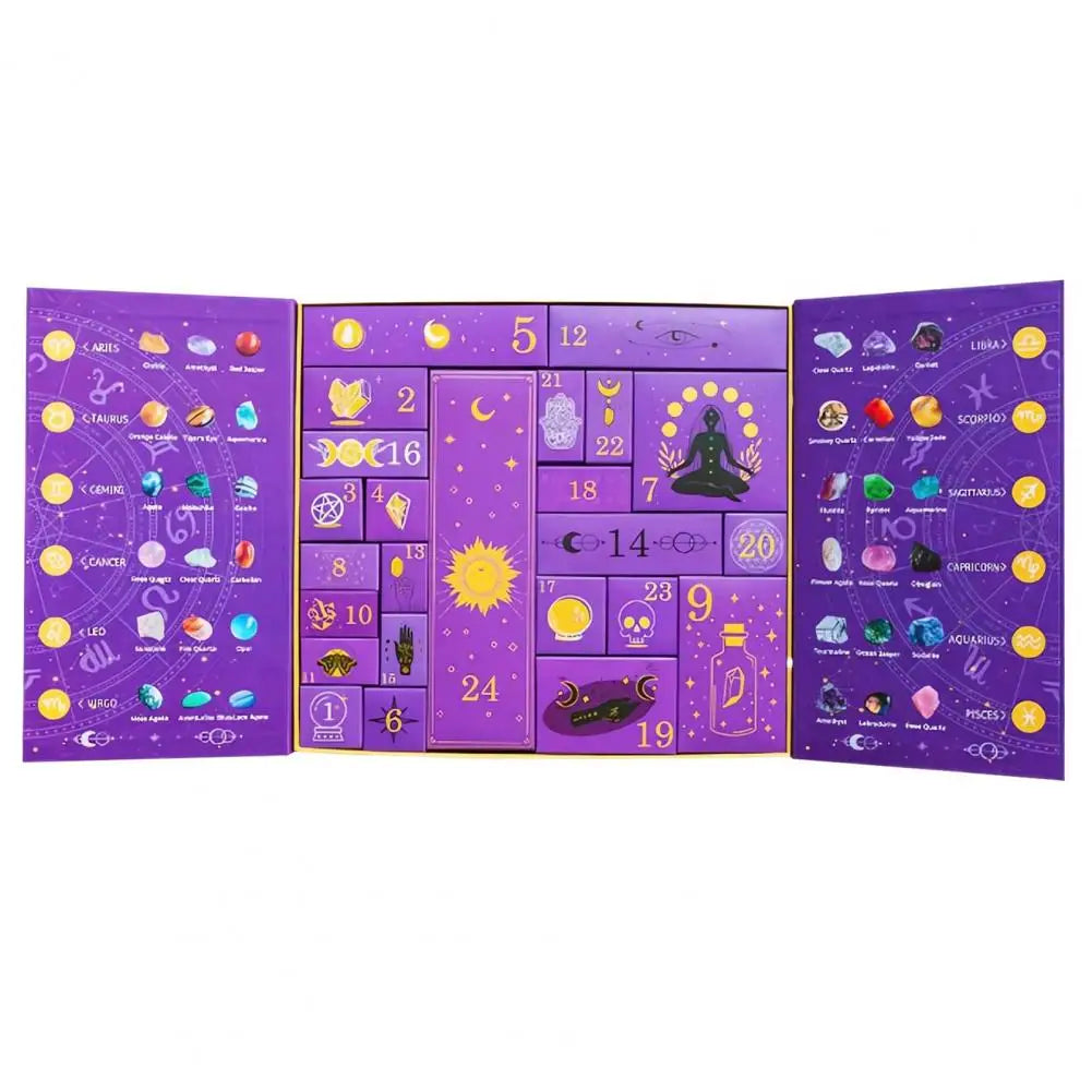 Reiki Crystal Healing Stones Halloween Countdown Gift Box