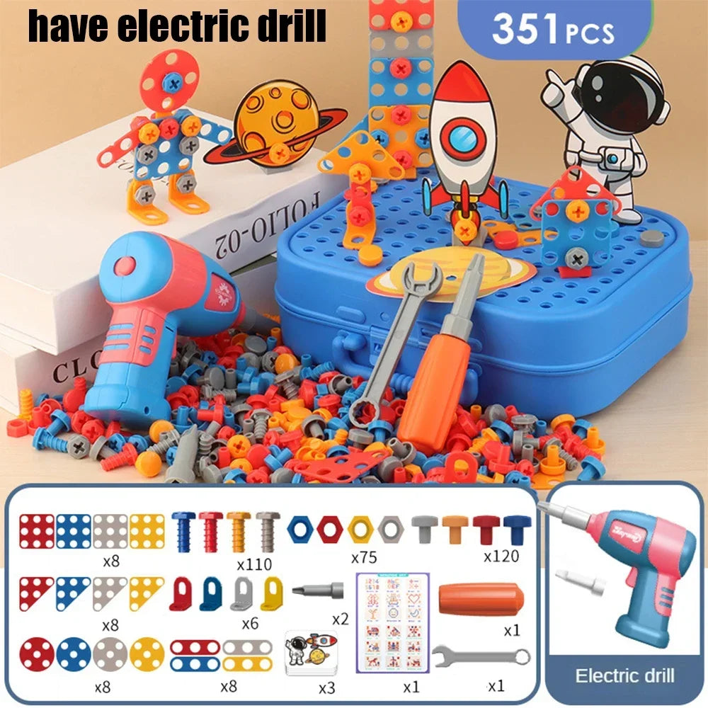 Children’s Electric Drill 3D Puzzle Educational Toy Tool Set