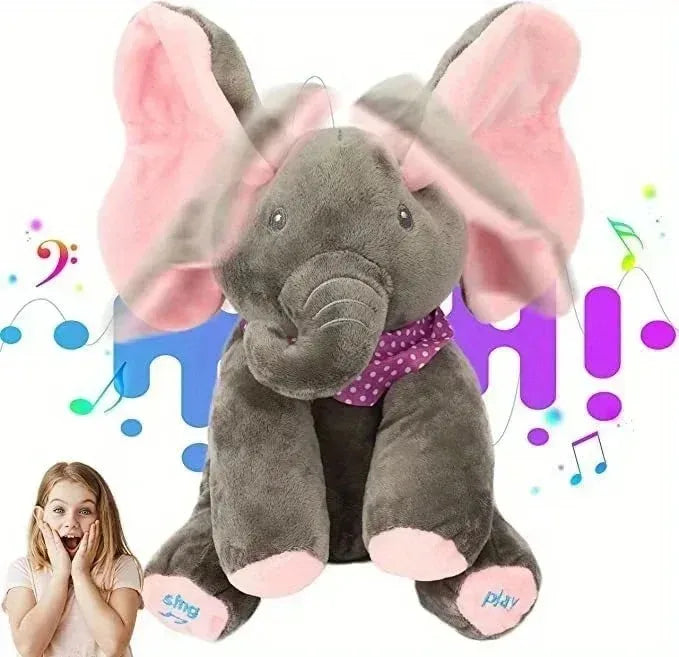 Animated Plush Elephant – Peekaboo Singing Toy