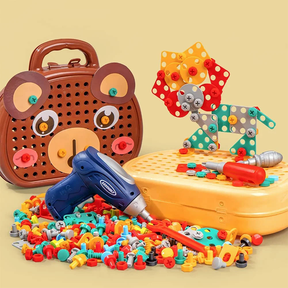 VKTECH 203-Piece Creative Mosaic Puzzle Toy / Screw Tools for Kids