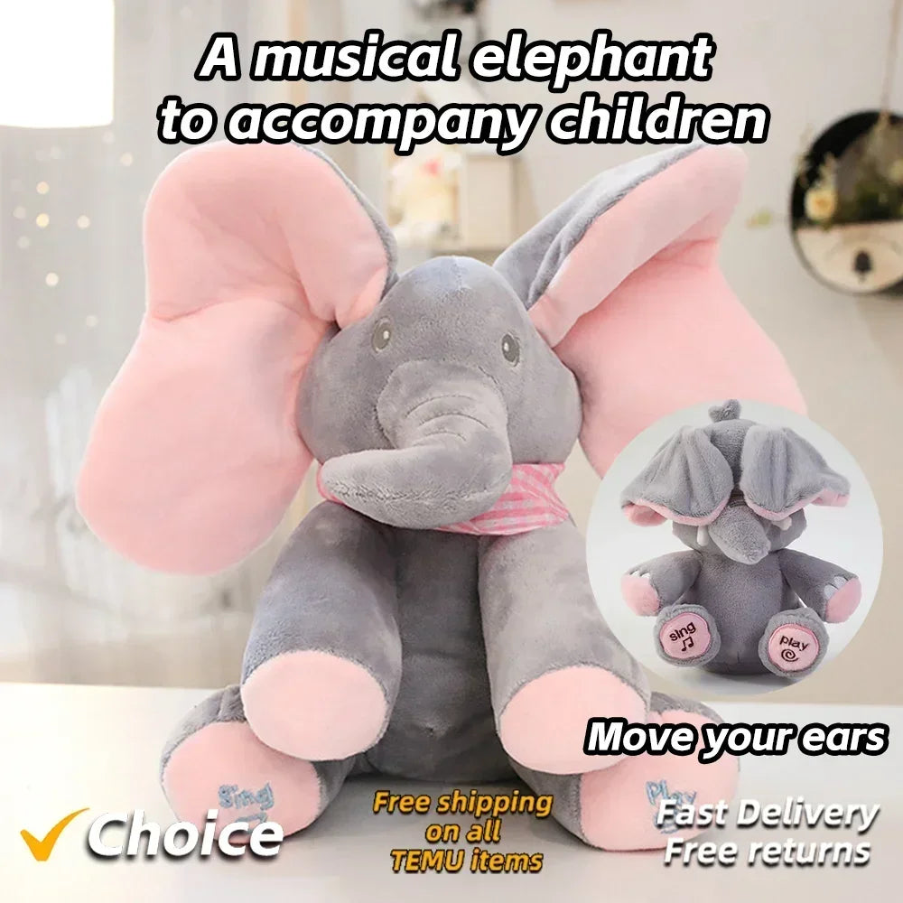 Animated Peekaboo Elephant Plush Toy