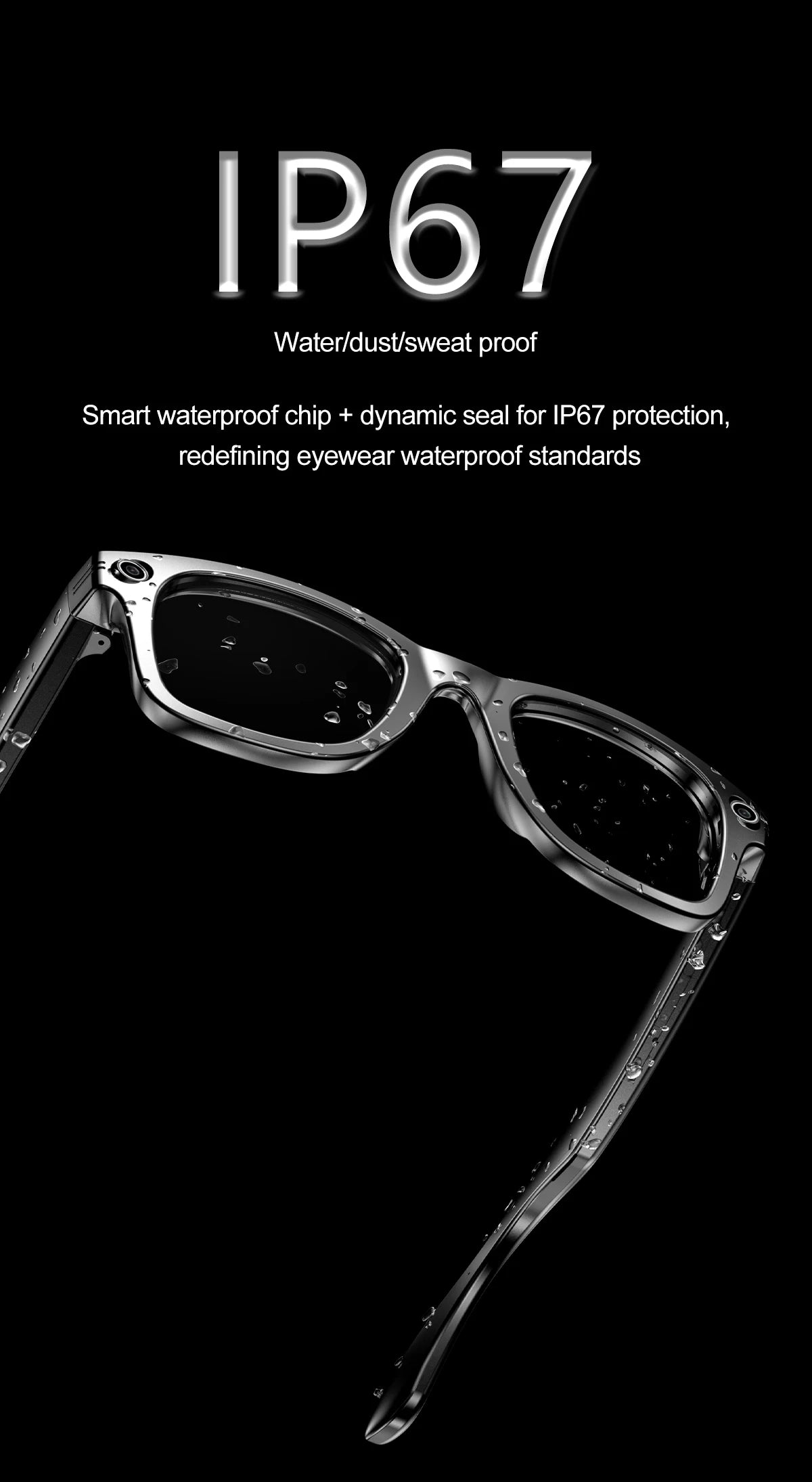 LIGE Waterproof Fashion AI Smart Glasses