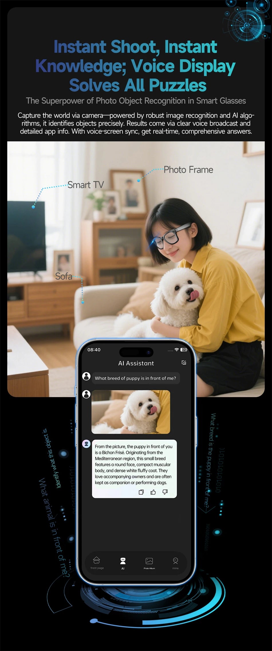 LIGE W610 2025 New Upgrade AI Smart Glasses – 8MP Camera