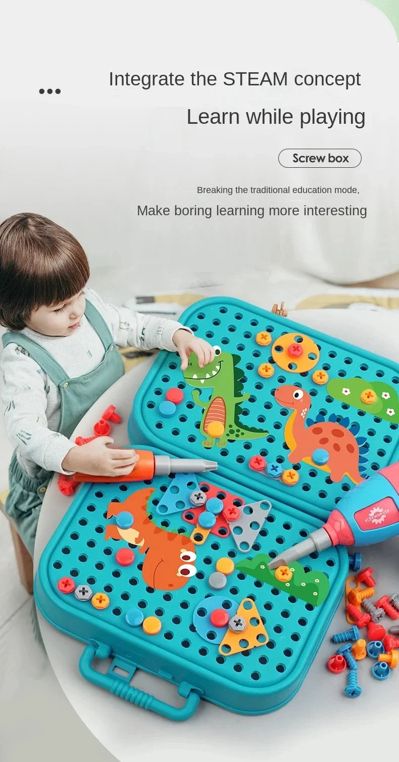 Children’s Electric Drill 3D Puzzle Educational Toy Tool Set