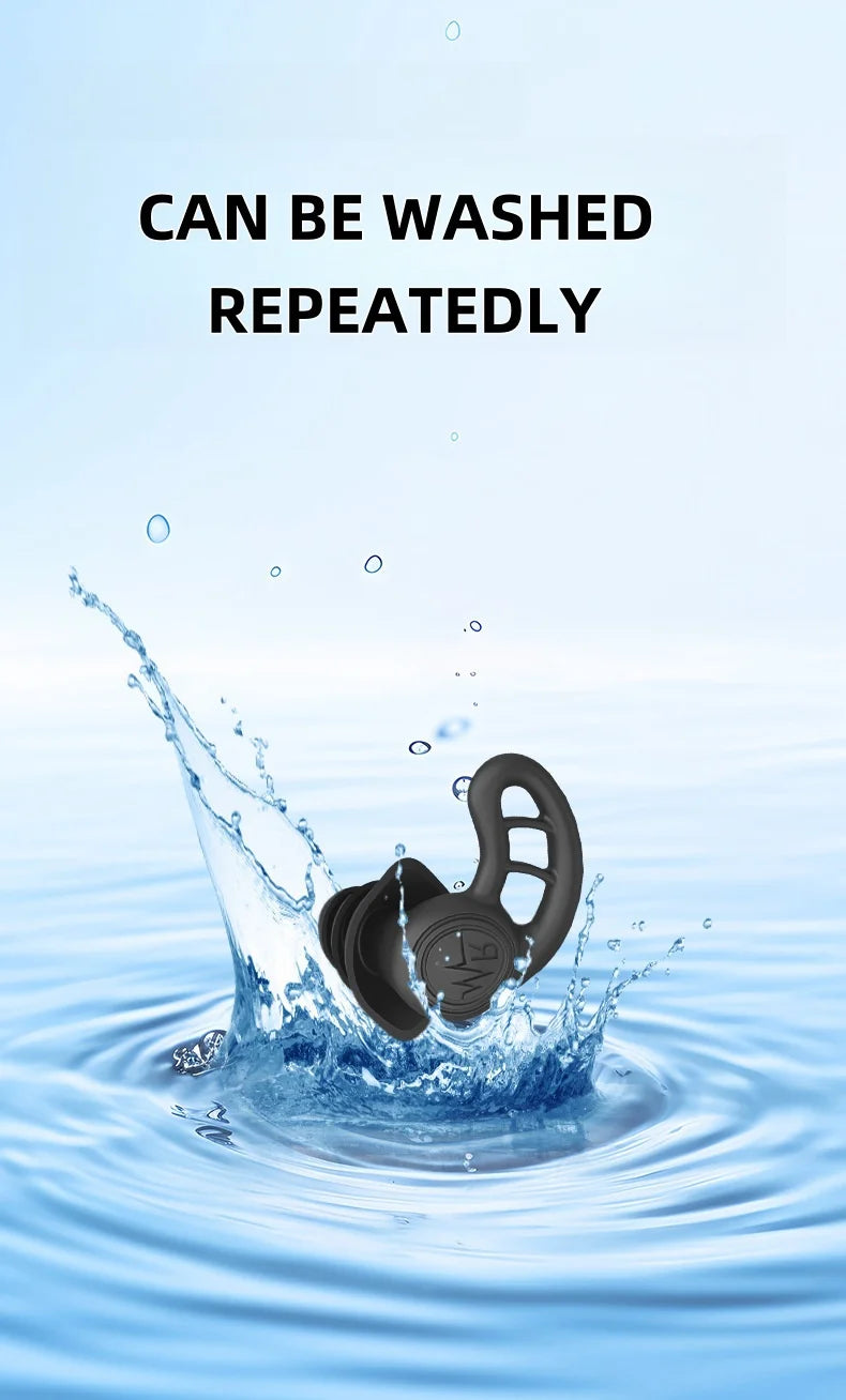 Premium Noise-Reduction & Waterproof Earplugs – Soft Silicone