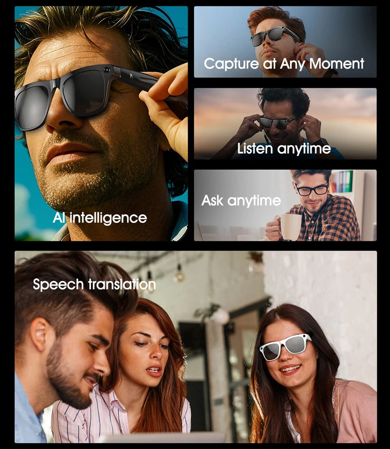 4K AI Smart Photochromic Glasses With Camera