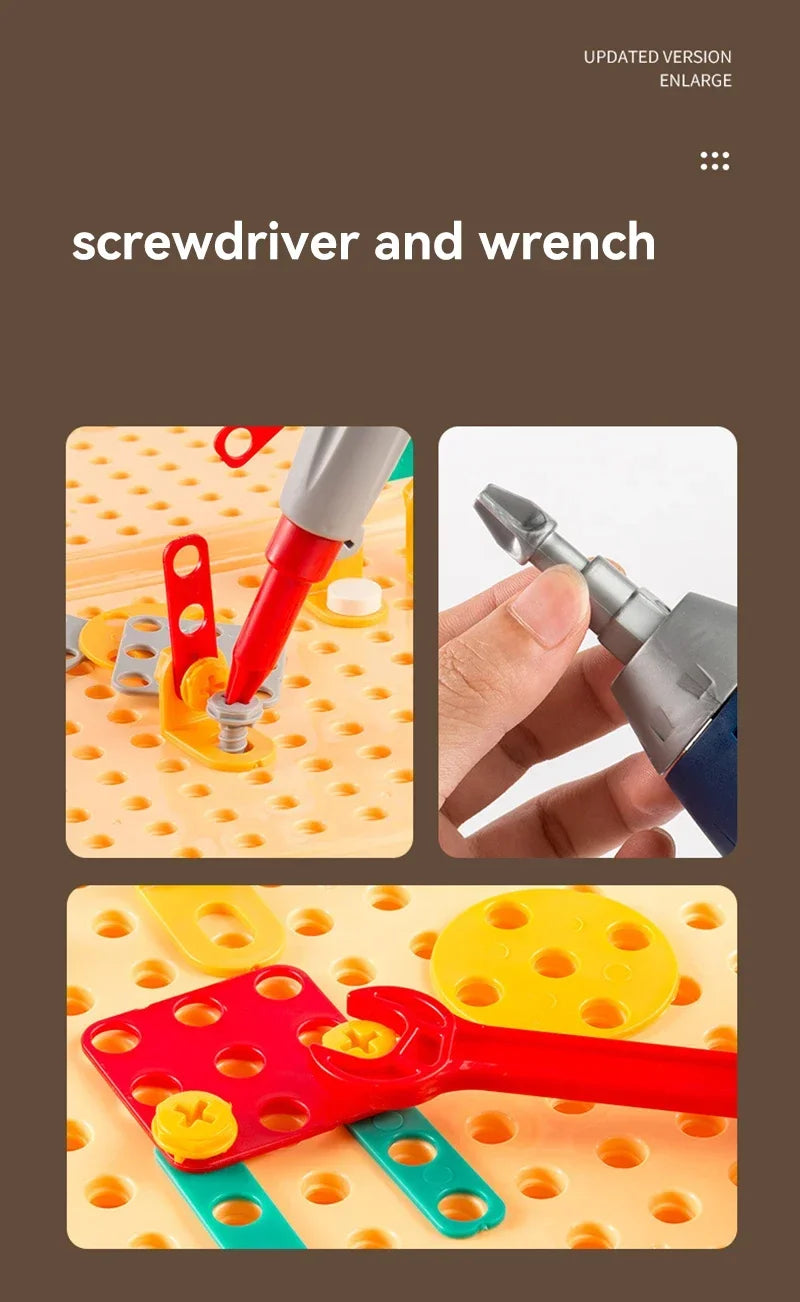 Kids Electric Drill Toolbox Montessori Toy