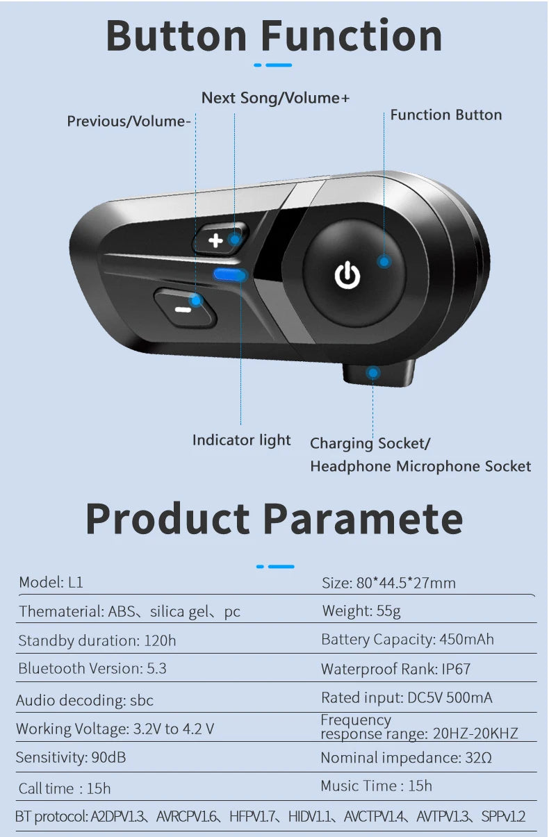 Motorcycle Helmet Dustproof Headset