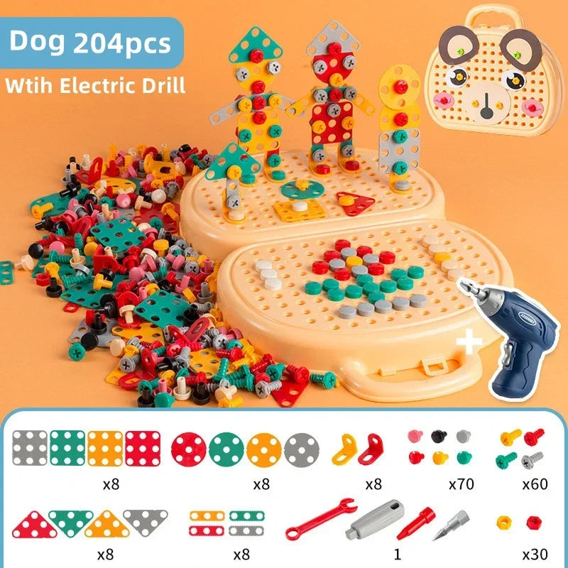 Kids Electric Drill Toolbox Montessori Toy