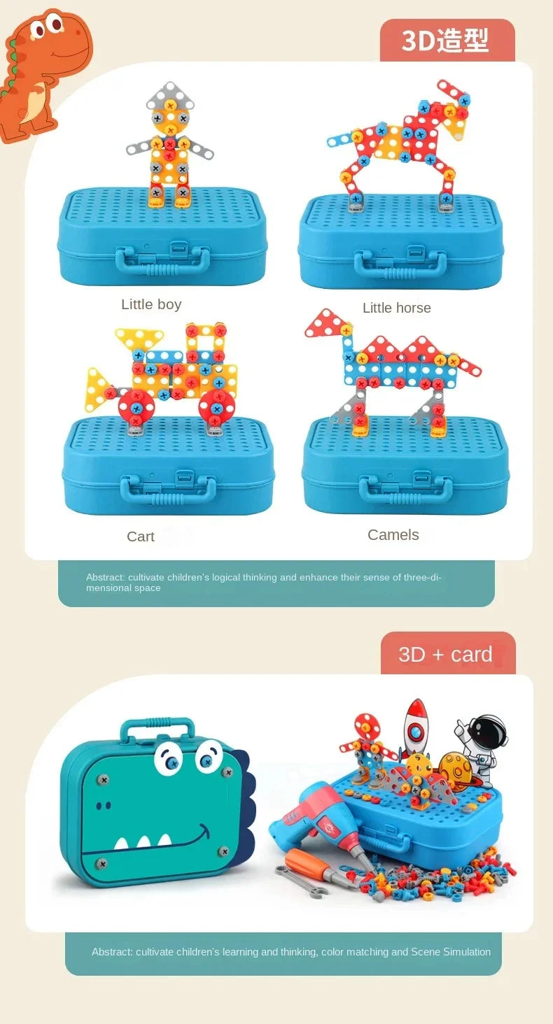 Children’s Electric Drill 3D Puzzle Educational Toy Tool Set