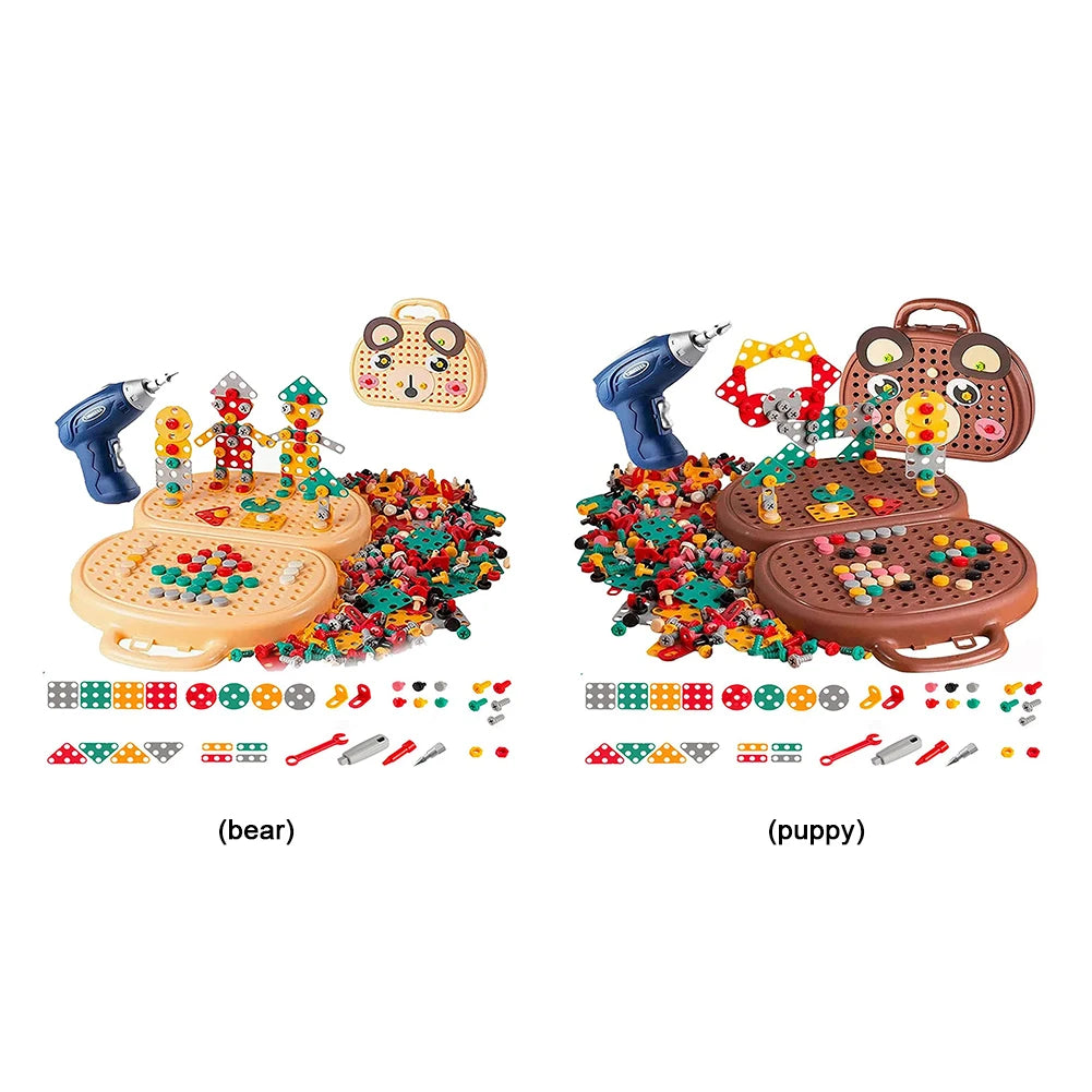 VKTECH 203-Piece Creative Mosaic Puzzle Toy / Screw Tools for Kids