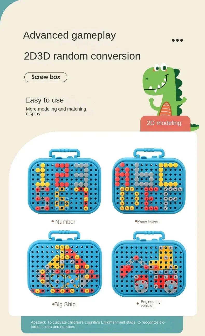 Children’s Electric Drill 3D Puzzle Educational Toy Tool Set