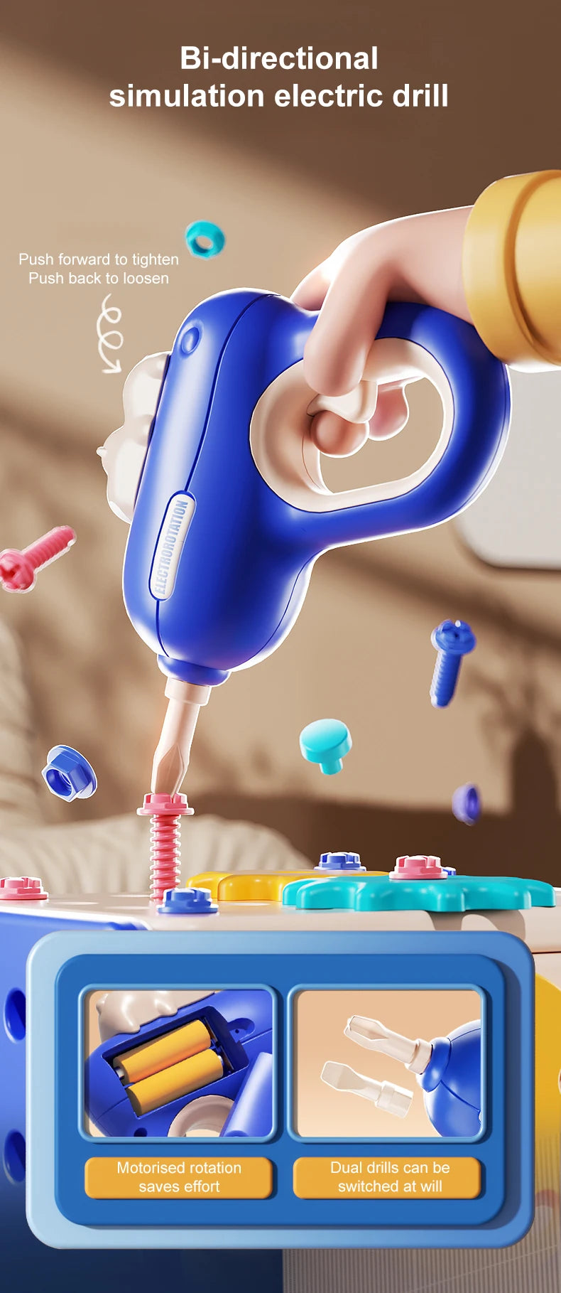 Kmoist Kids Tool Set with Electric Drill – DIY Toolbox