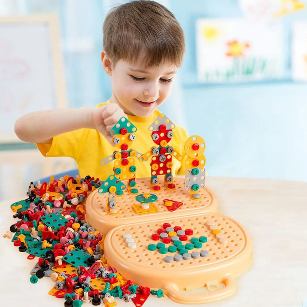 VKTECH 203-Piece Creative Mosaic Puzzle Toy / Screw Tools for Kids
