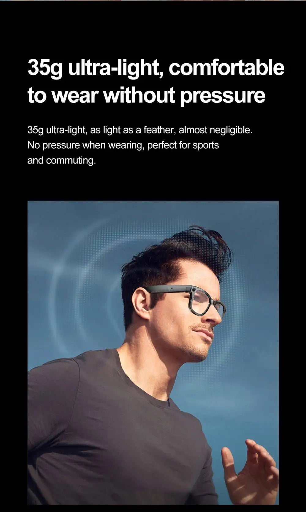 LIGE Waterproof Fashion AI Smart Glasses