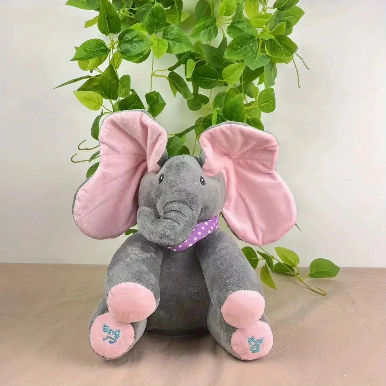 Animated Plush Elephant – Peekaboo Singing Toy