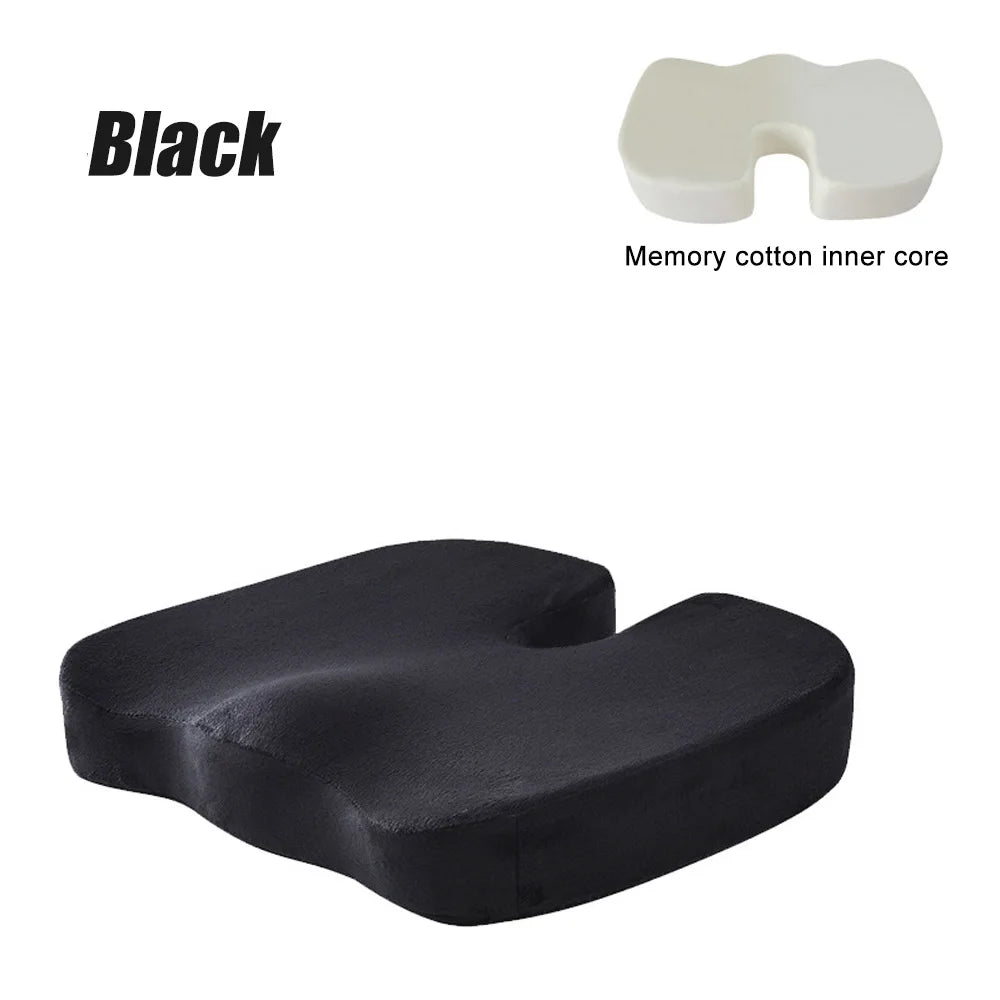 Memory Foam U-Shaped Seat & Back Cushion – Plush, Removable, Washable, Patchwork Design for Adults